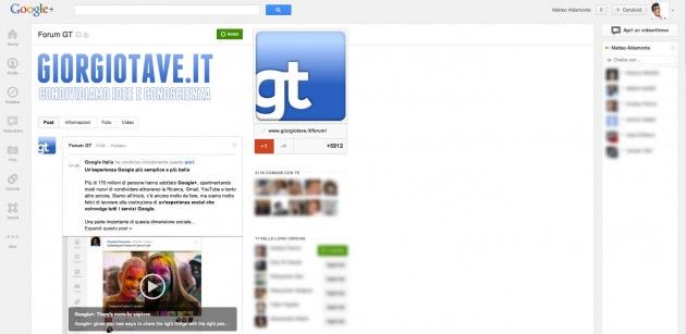 Visualizzazione - Google+