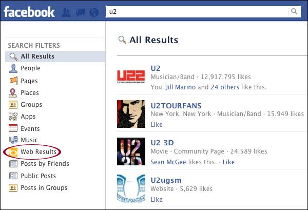 facebook-search-bing