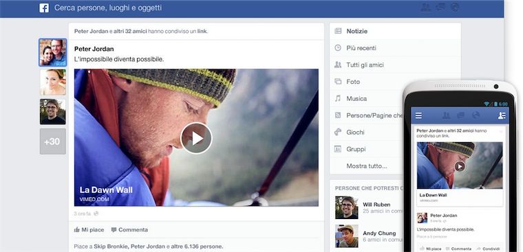 Com’è il nuovo News Feed di Facebook