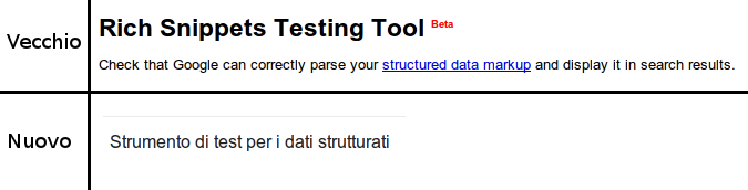 tool rich snippet vecchio logo e nuovo