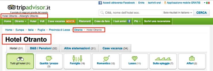 Tripadvisor seo onpage