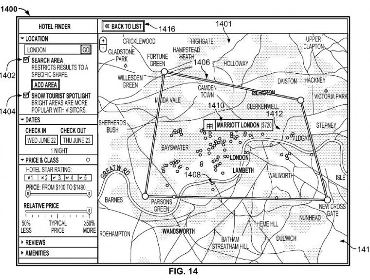 hotel finder patent 5