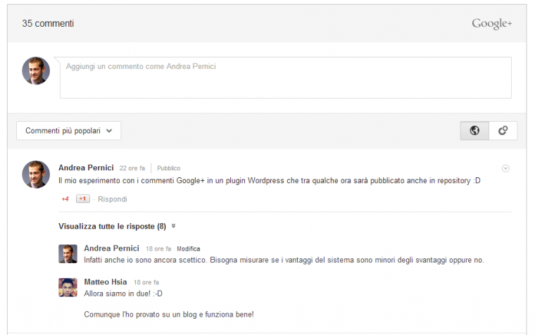 Google plus comments