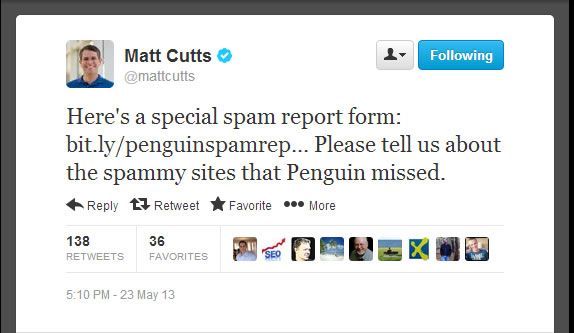 spam report penguin