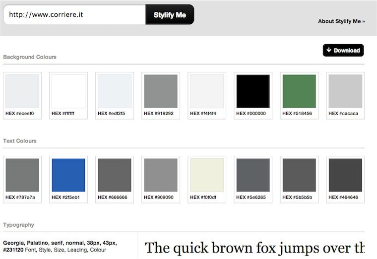 Font e colori dei Siti Web con “Stylify Me”