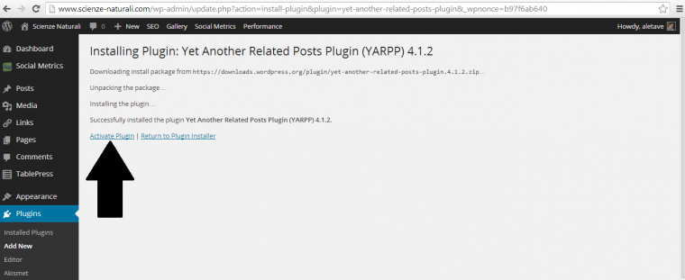 activate plugin