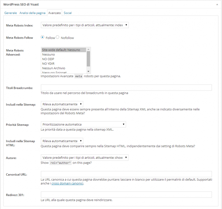 avanzato wordpress seo