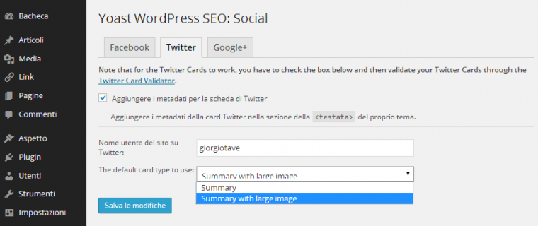 Twitter: Tab 2. WordPress SEO