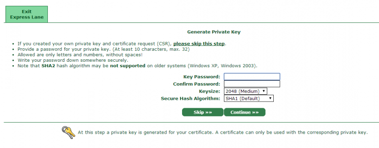 key ssl