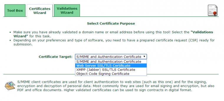 recupera ssl tls server web