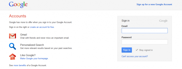 Nuova schermata di login su Google