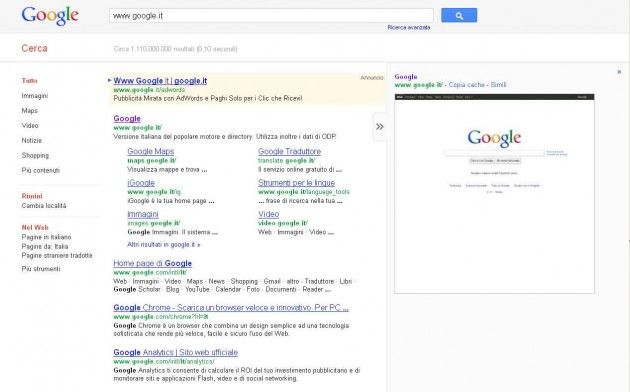 google instant preview