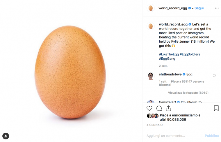 Cosa c’è dietro l’Uovo su Instagram?