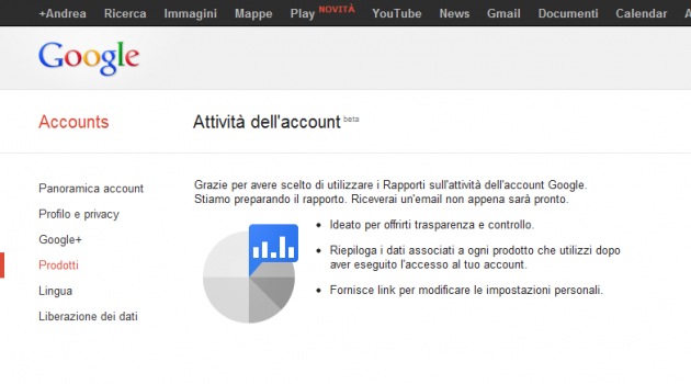 Attivazione Attività dell'account - Impostazioni account-2