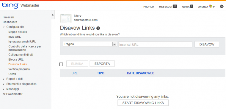 Disavow Links - Bing Webmaster Tools