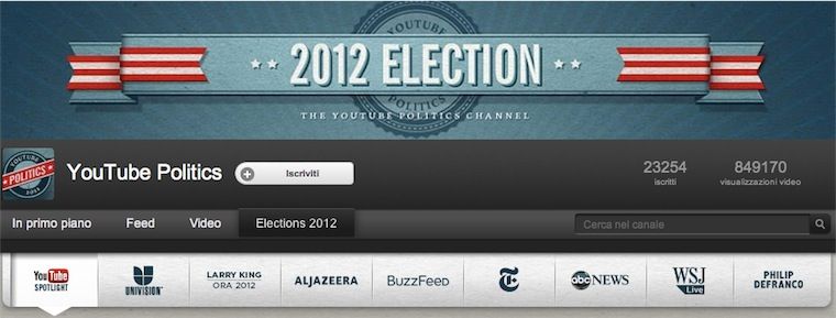 Un canale YouTube per le elezioni presidenziali USA
