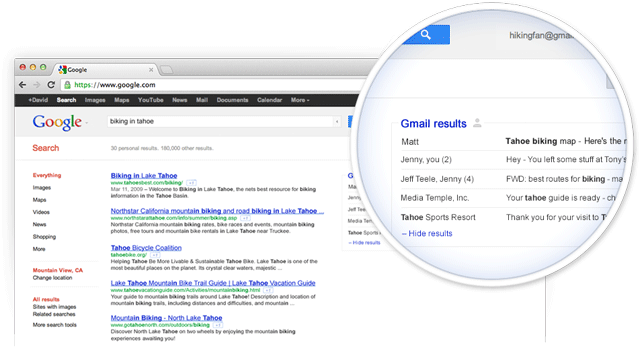 GMail in Search