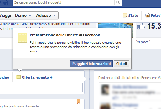 presentazione offerte di facebook