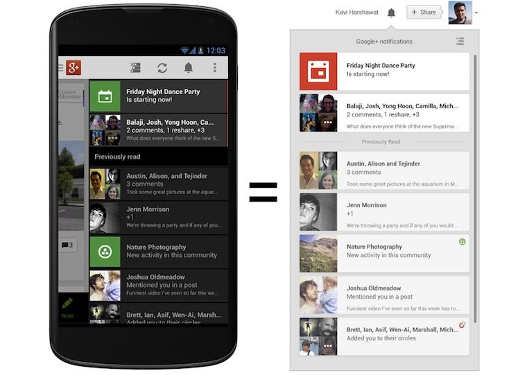 Aggiornata l’app di Google+ su Android