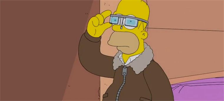 Homer Simpson indossa i Google Glass