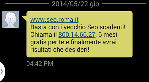 SMS SEO Roma: quando SPAM e negative nascono offline