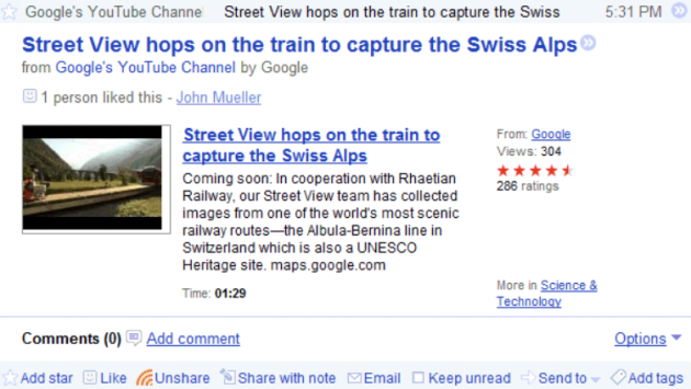 Google Reader e Google+ Google Reader e Google+